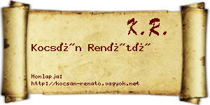 Kocsán Renátó névjegykártya