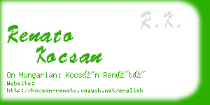 renato kocsan business card